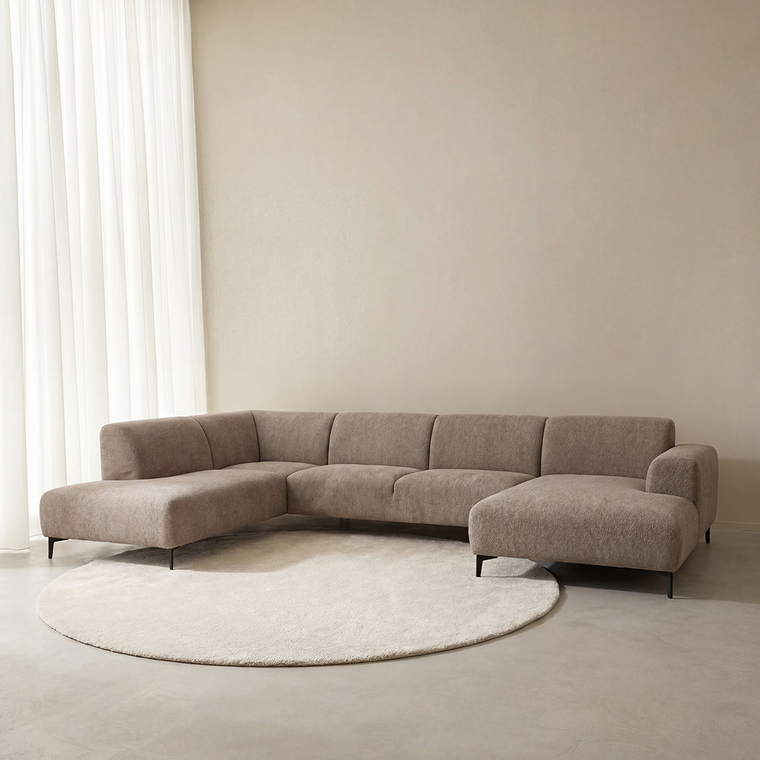 Bank Merido - Taupe Raven | Zwart Metaal - Velvet - LABEL51
