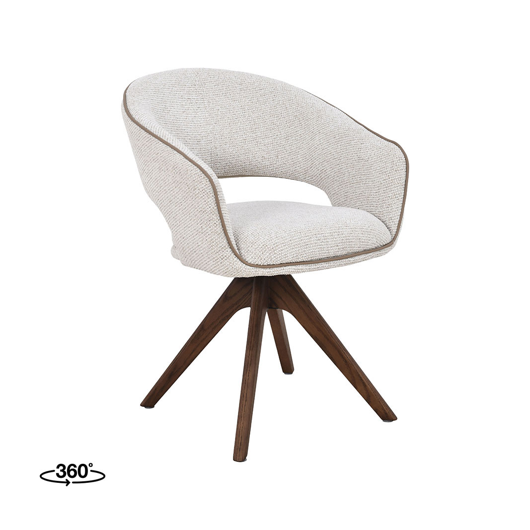 Eetkamerstoel Osuma - Zonder armleuning - Naturel Beige - Geweven - Japandi - LABEL51