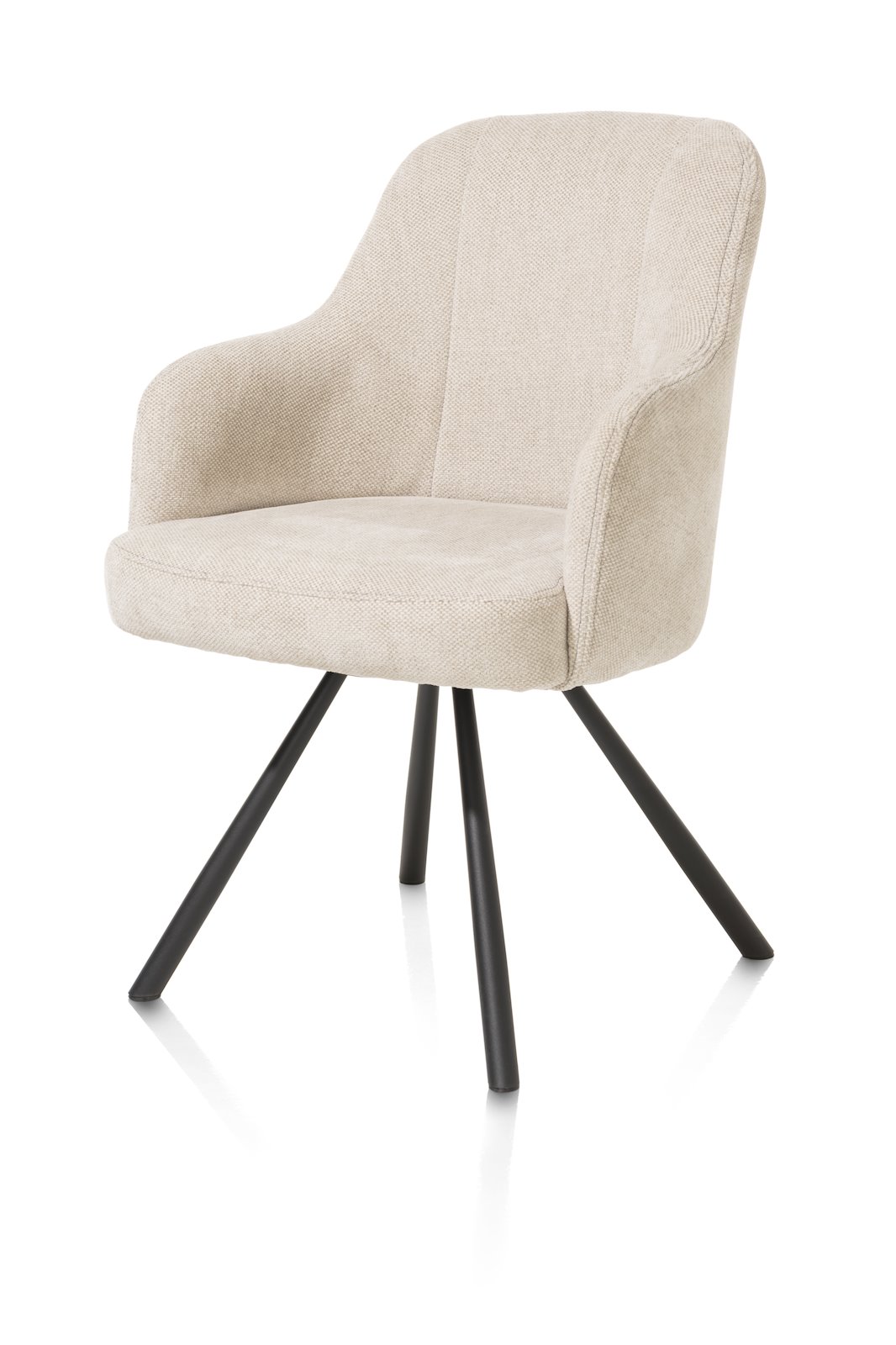 Eetkamerstoel Eva - Zonder armleuning - Creme - - Happy at Home