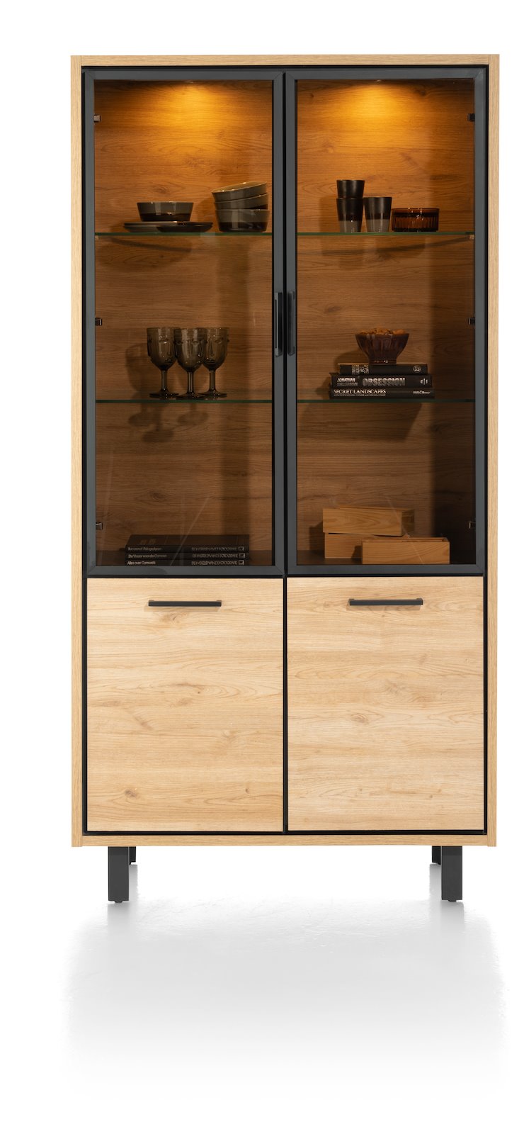 Vitrinekast Ostrava - Naturel - - Happy at Home