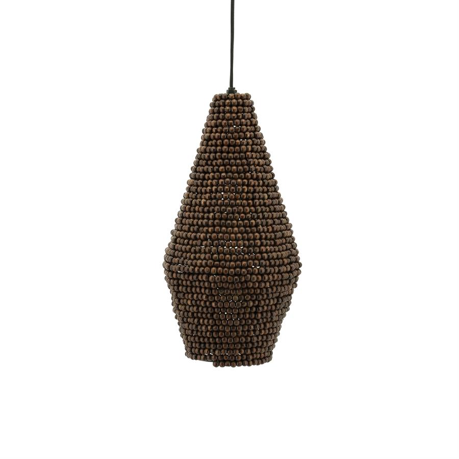 Hanglamp Shanga - Bruin - Ijzer & Gerecycled hout - 22x22x40 cm - By Boo