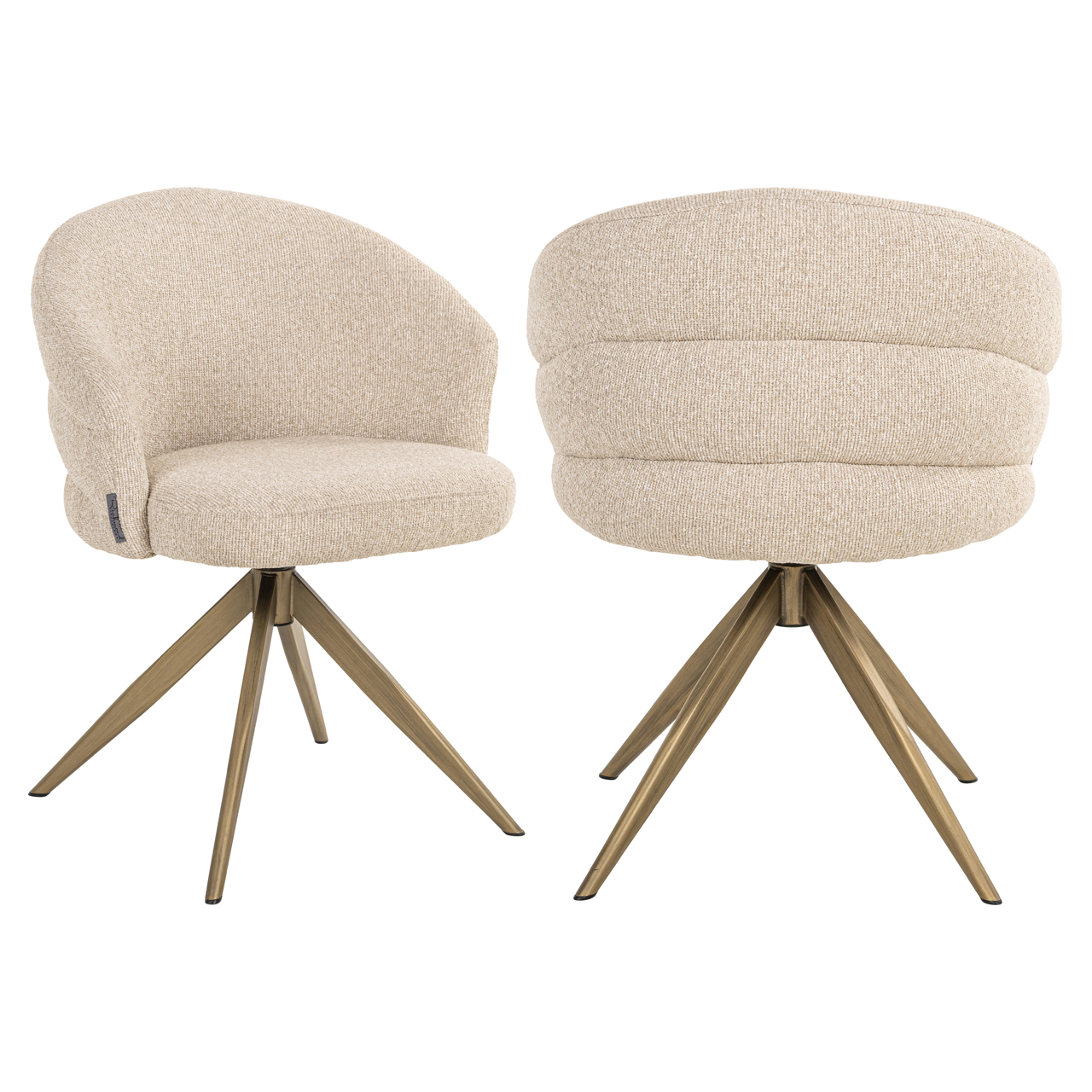 Eetkamerstoel Zendaya - Zonder armleuning - Biscotti - Boucle - Richmond Interiors