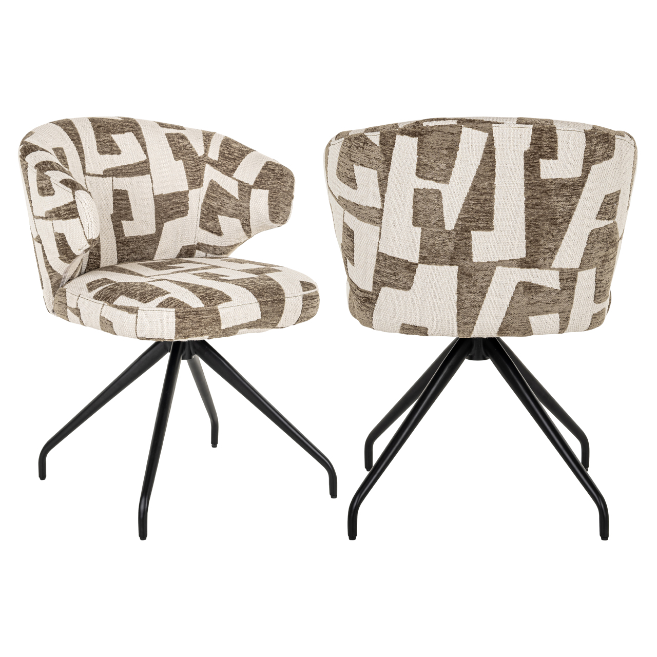 Eetkamerstoel Milly - Zonder armleuning - Moss - Print - Richmond Interiors