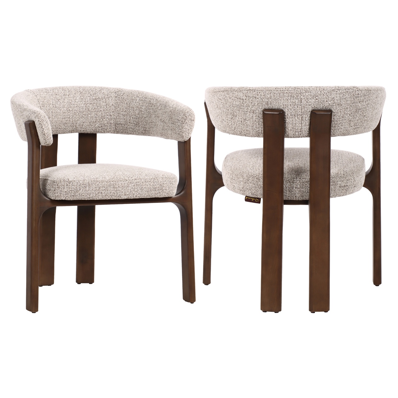 Eetkamerstoel Contigo - Zonder armleuning - Mocca - Geweven - Japandi - Richmond Interiors