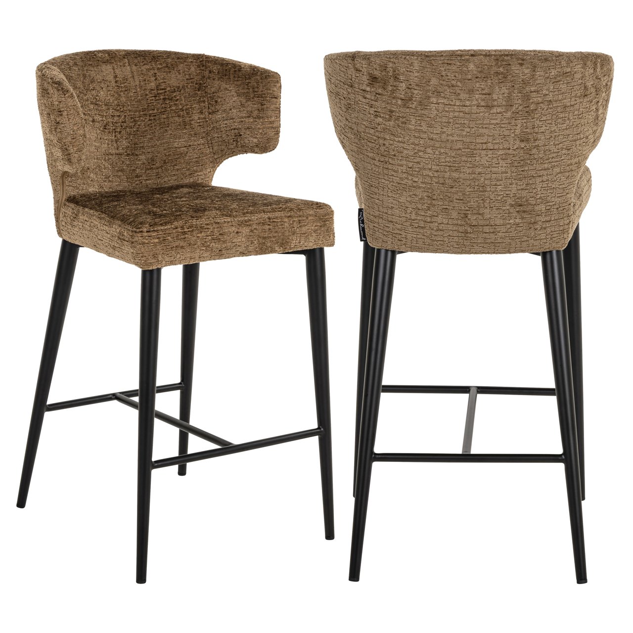 Barkruk Taylor - Zonder armleuning - Laag - Brandy - Velvet - Richmond Interiors