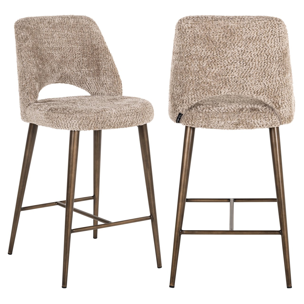 Barkruk Delphine - Zonder armleuning - Laag - Natural - Stof - Richmond Interiors