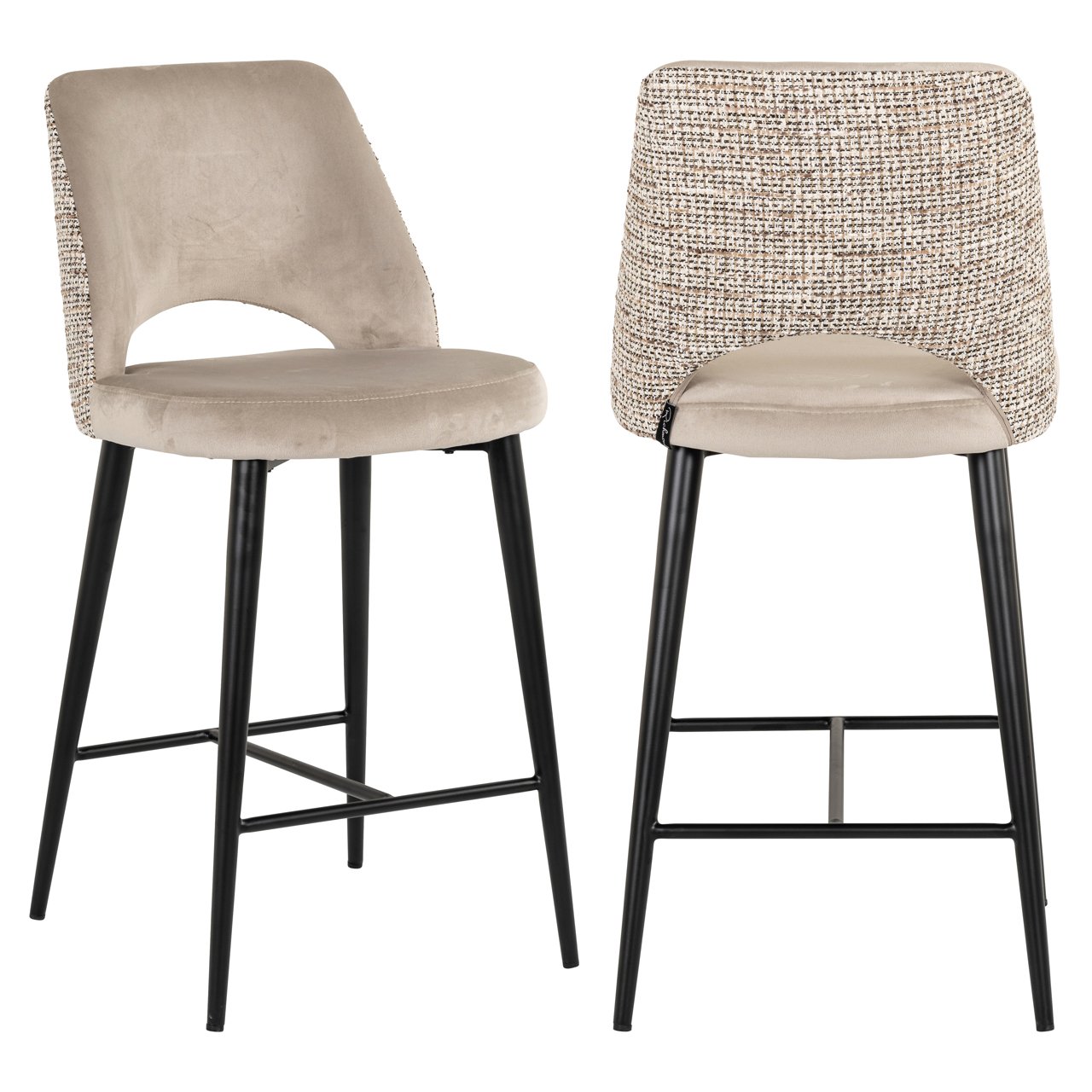 Barkruk Tabitha - Zonder armleuning - Laag - Natural - Stof - Richmond Interiors