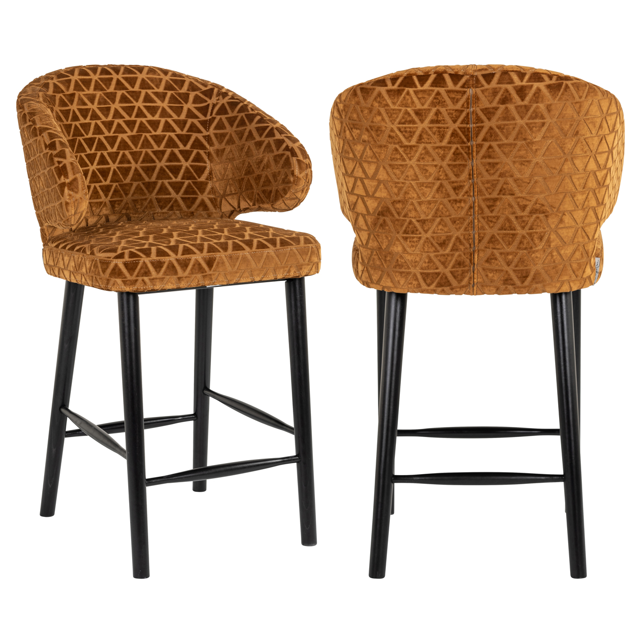 Barkruk Indigo - Zonder armleuning - Laag - Old Gold - Velvet - Richmond Interiors
