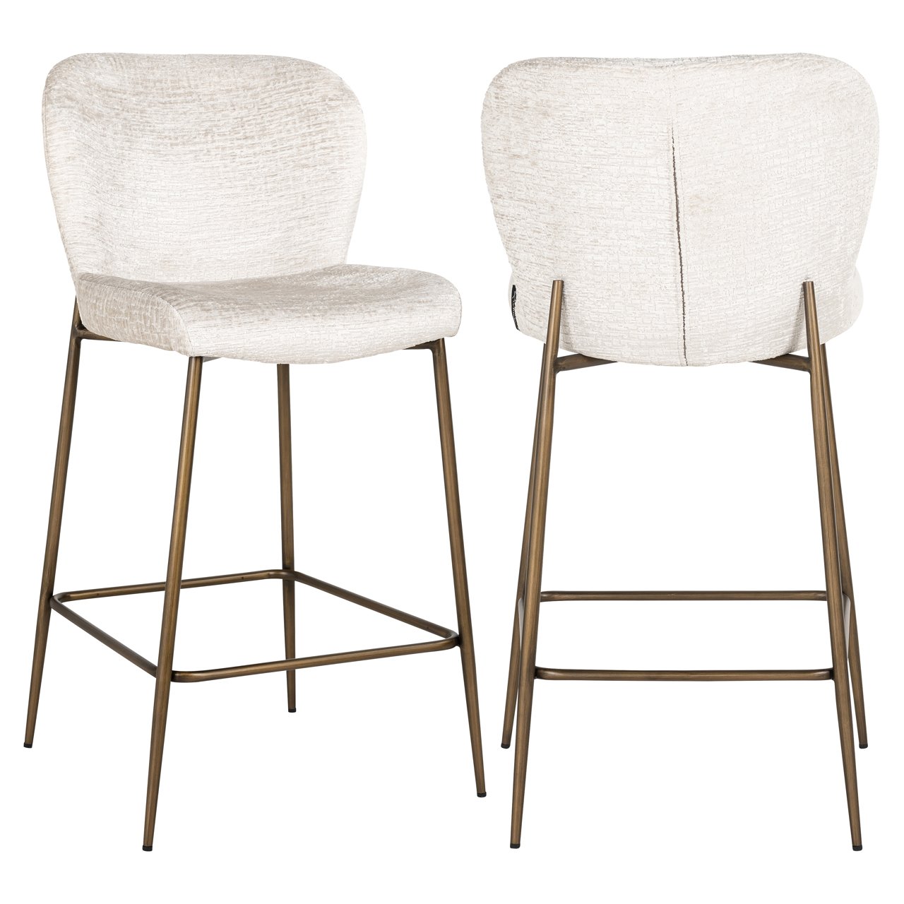 Barkruk Darby - Zonder armleuning - Laag - Cream - Velvet - Richmond Interiors