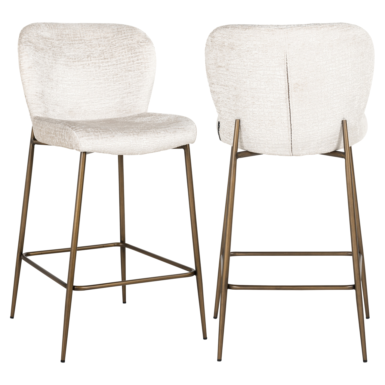 Barkruk Darby - Zonder armleuning - Laag - Cream - Velvet - Richmond Interiors