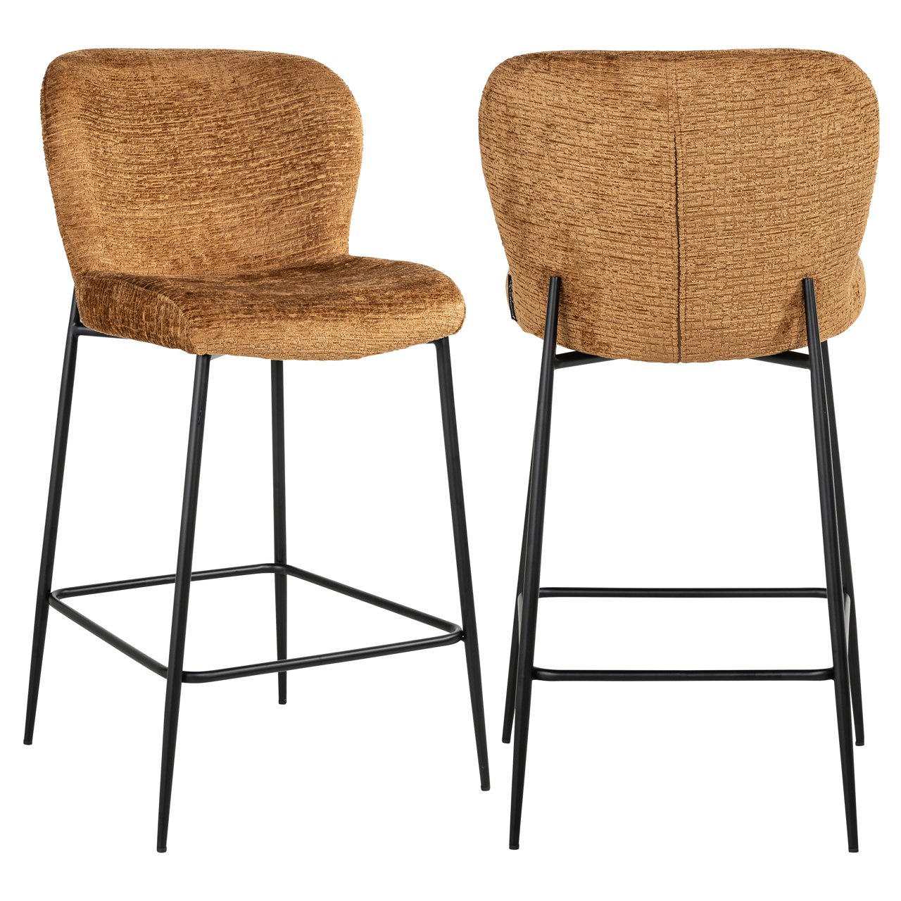 Barkruk Darby - Zonder armleuning - Laag - Cognac - Velvet - Richmond Interiors