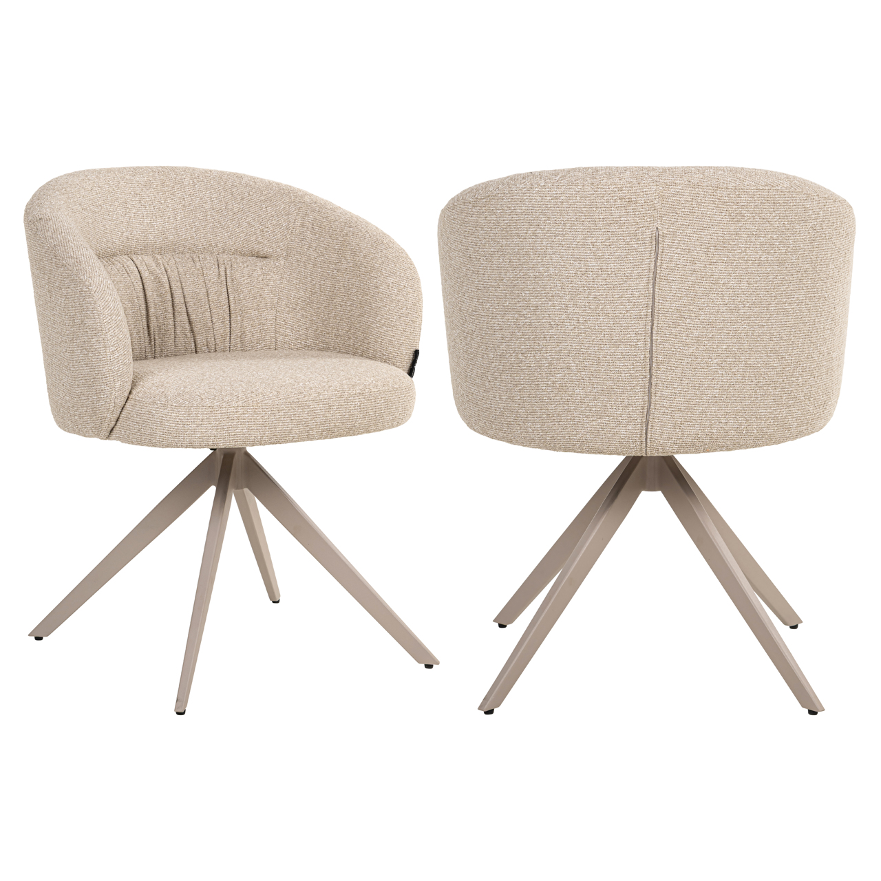 Eetkamerstoel Olivia - Zonder armleuning - Biscotti - Boucle - Japandi - Richmond Interiors