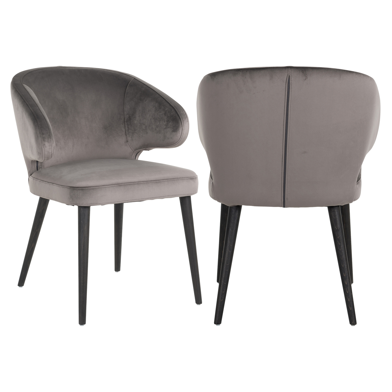 Eetkamerstoel Indigo - Zonder armleuning - Stone - Velvet - Richmond Interiors