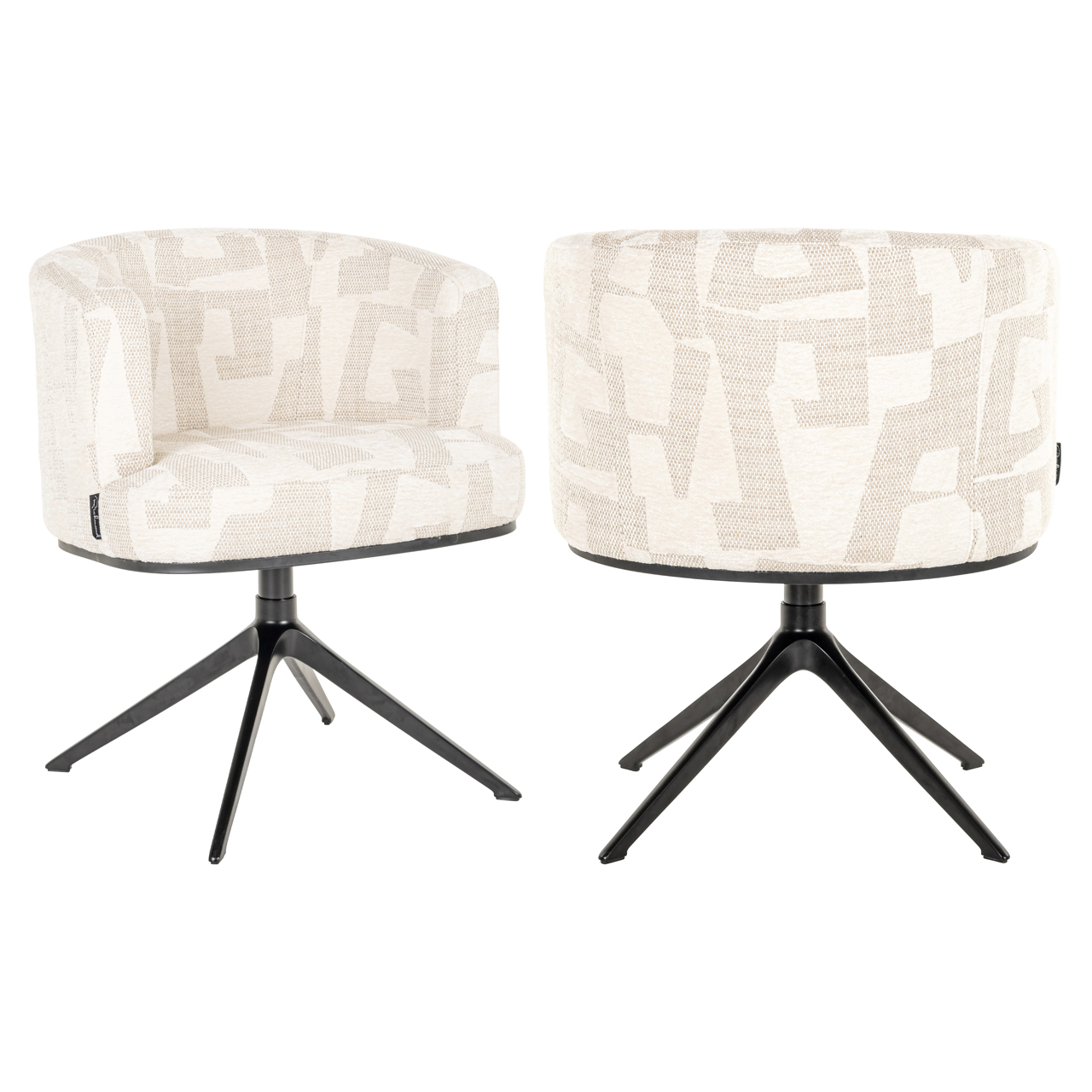 Eetkamerstoel Cheyenne - Zonder armleuning - Beige - Print - Richmond Interiors