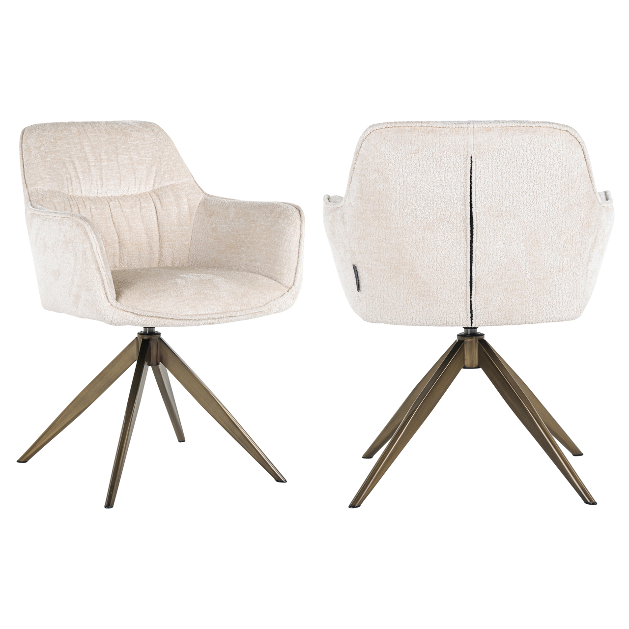 Eetkamerstoel Aline - Zonder armleuning - White - Velvet - Richmond Interiors