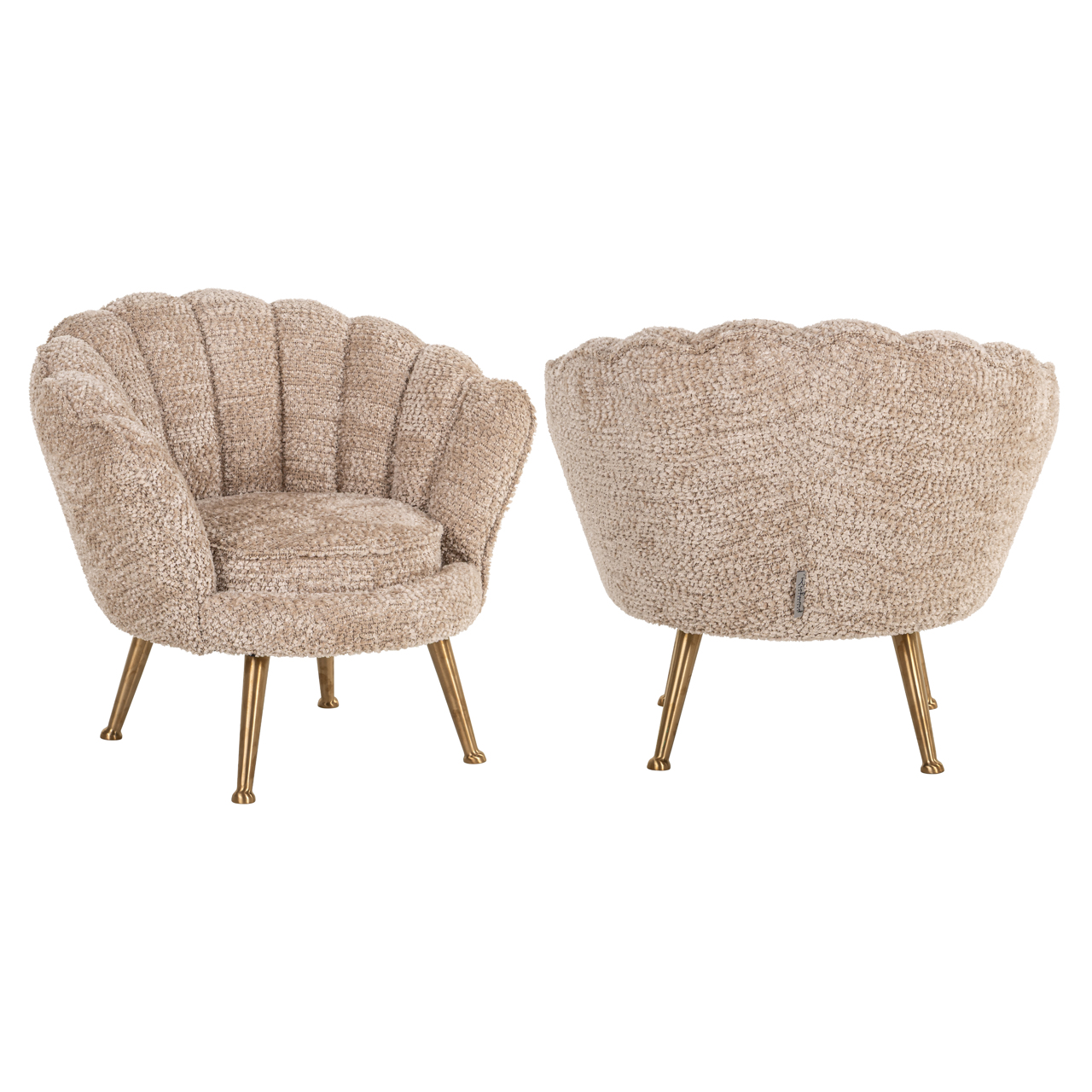 Fauteuil Charly - Zonder armleuning - Beige - Chenille - Richmond Interiors
