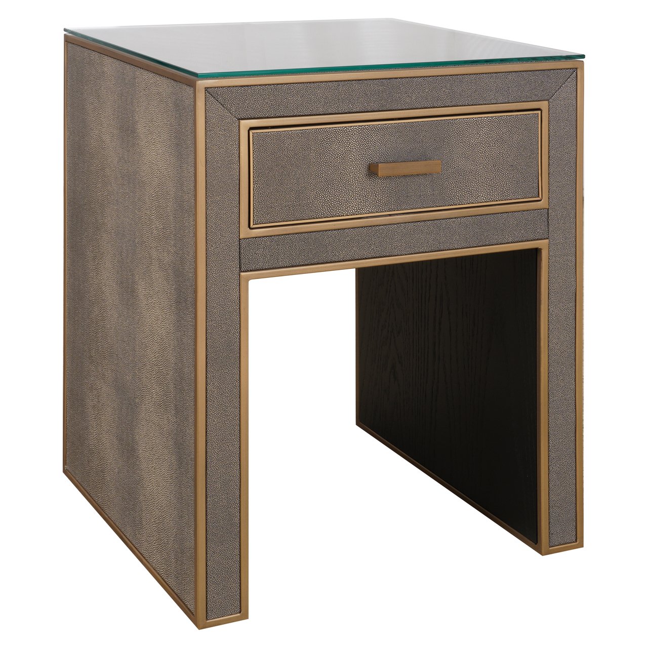 Nachtkast Bloomville - Brass Shagreen - Metaal - Richmond Interiors