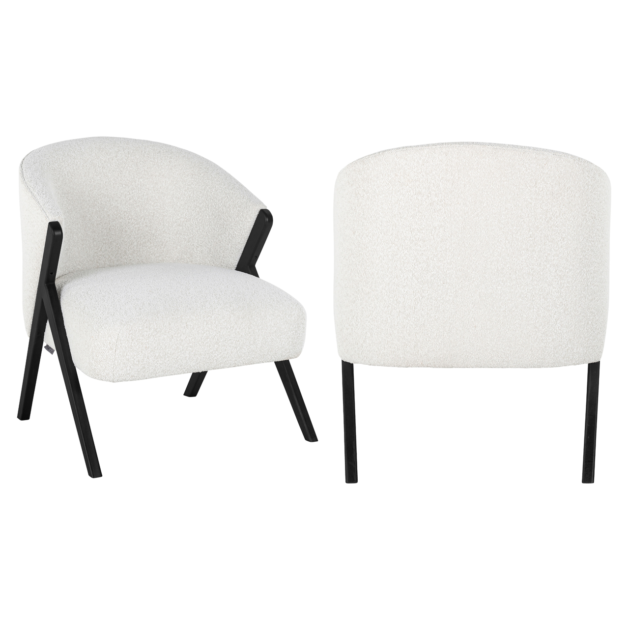 Fauteuil Mia - Zonder armleuning - White - Boucle - Richmond Interiors