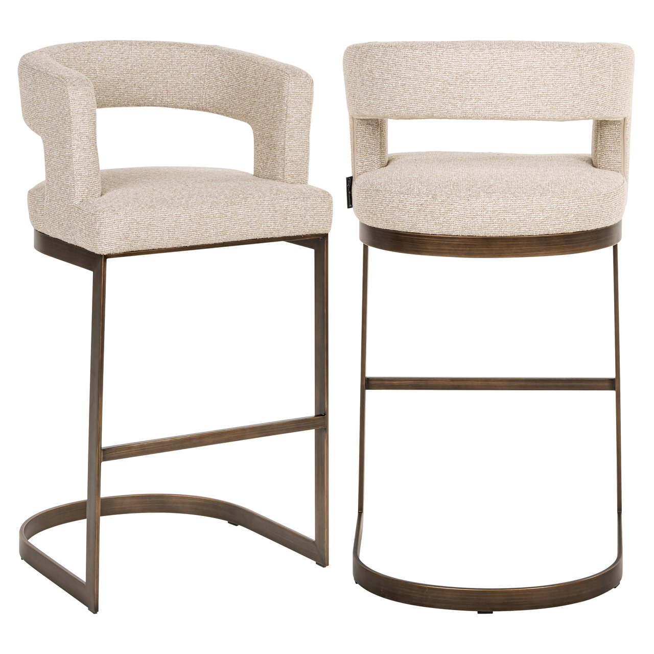 Barkruk Ellis - Zonder armleuning - Hoog - Biscotti - Stof - Richmond Interiors