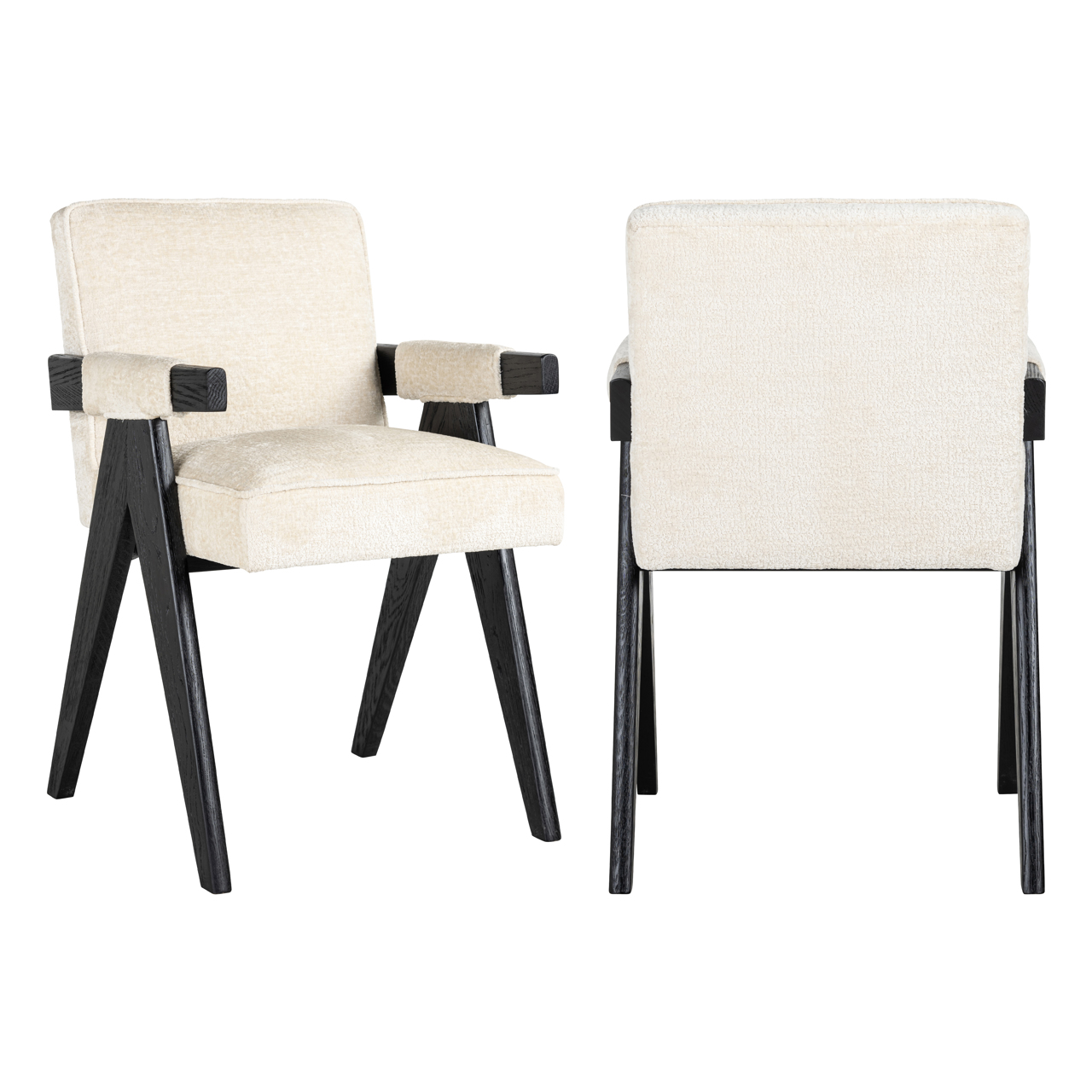 Eetkamerstoel Cooper - Zonder armleuning - White - Velvet - Richmond Interiors