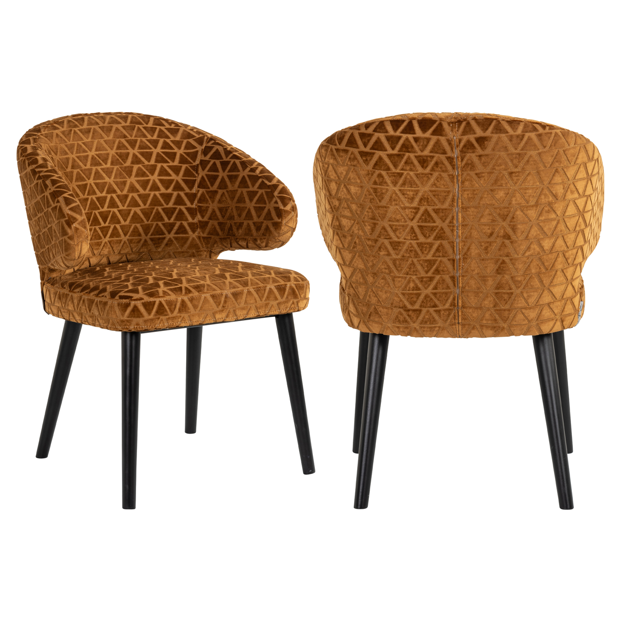 Eetkamerstoel Indigo - Zonder armleuning - Old Gold - Velvet - Richmond Interiors