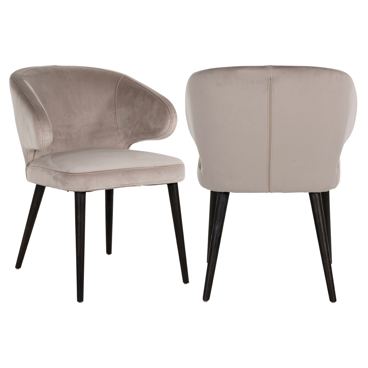 Eetkamerstoel Indigo - Zonder armleuning - Khaki - Velvet - Richmond Interiors