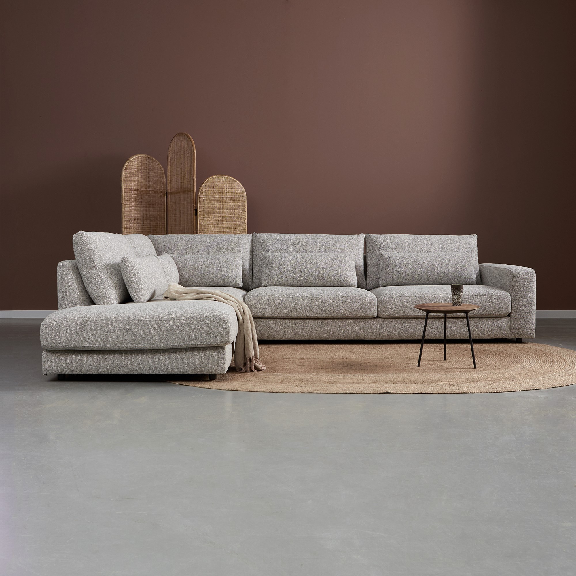 Hoekbank COMO - Taupe - Geweven - Pepp Interiors