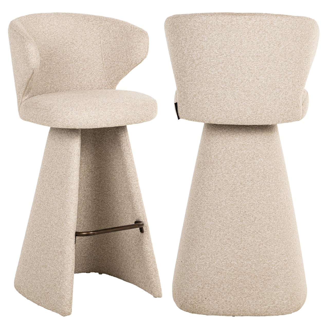Barkruk Gatsbi - Zonder armleuning - Hoog - Biscotti - Stof - Japandi - Richmond Interiors