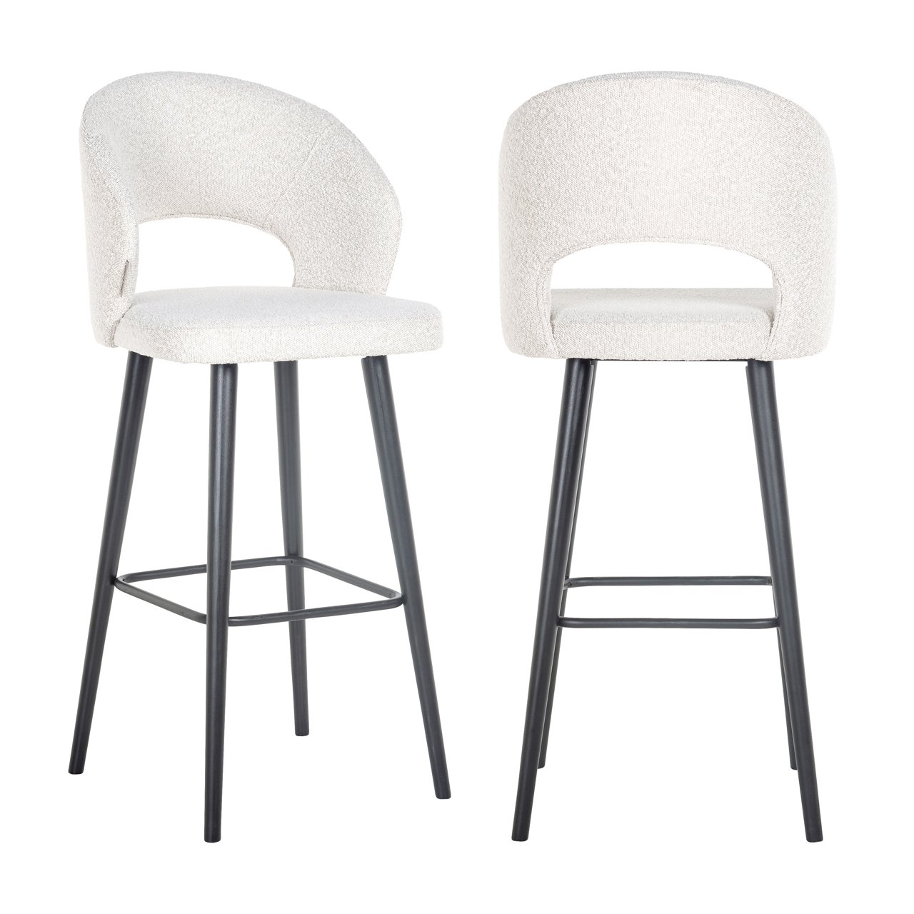 Barkruk Savoy - Zonder armleuning - Hoog - White - Boucle - Richmond Interiors