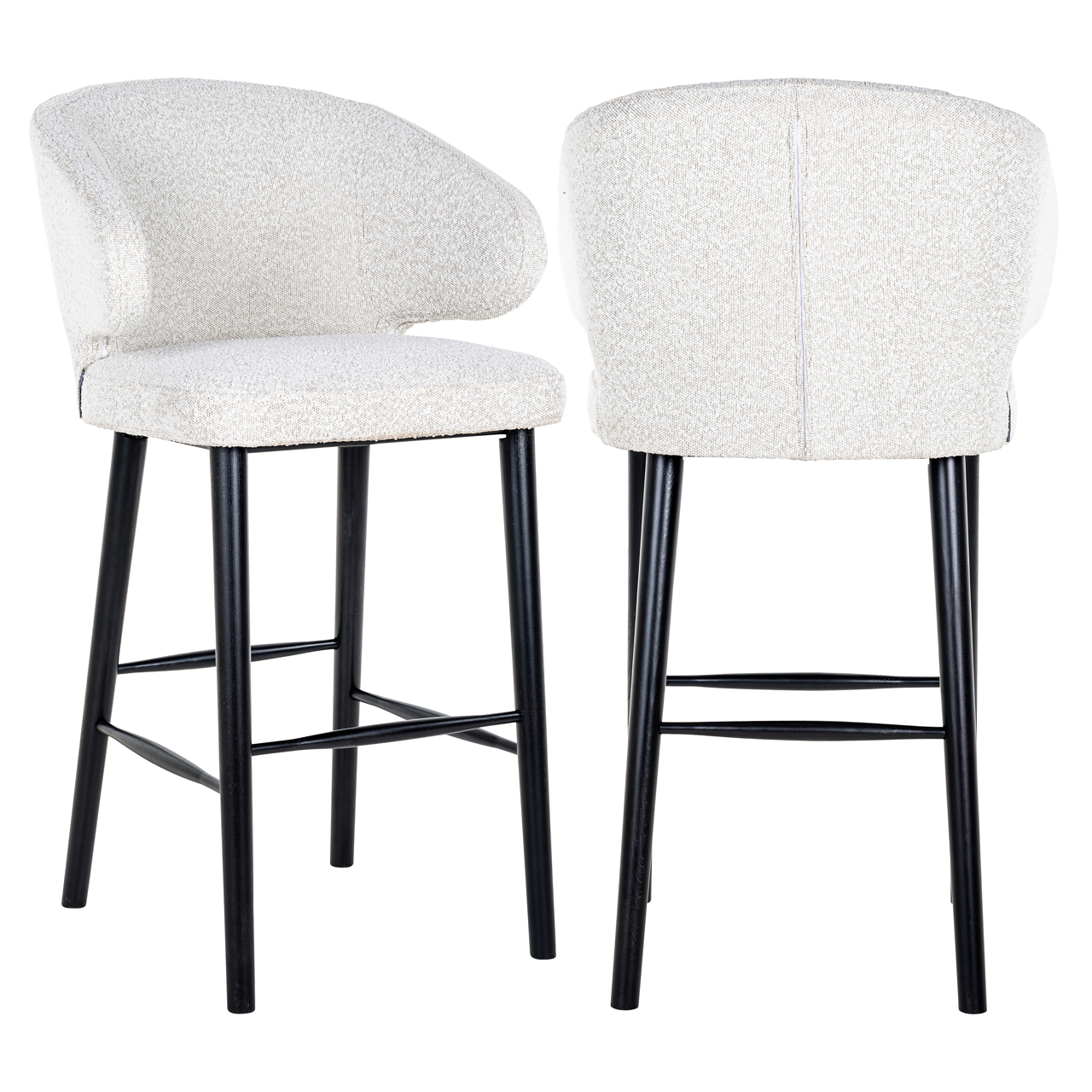 Barkruk Indigo - Zonder armleuning - Hoog - White - Boucle - Richmond Interiors