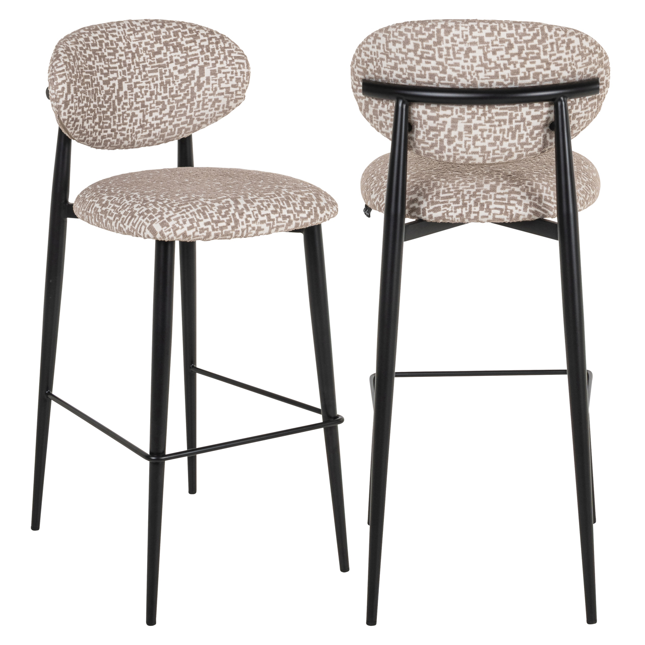 Barkruk Dantes - Zonder armleuning - Hoog - Natural - Stof - Richmond Interiors