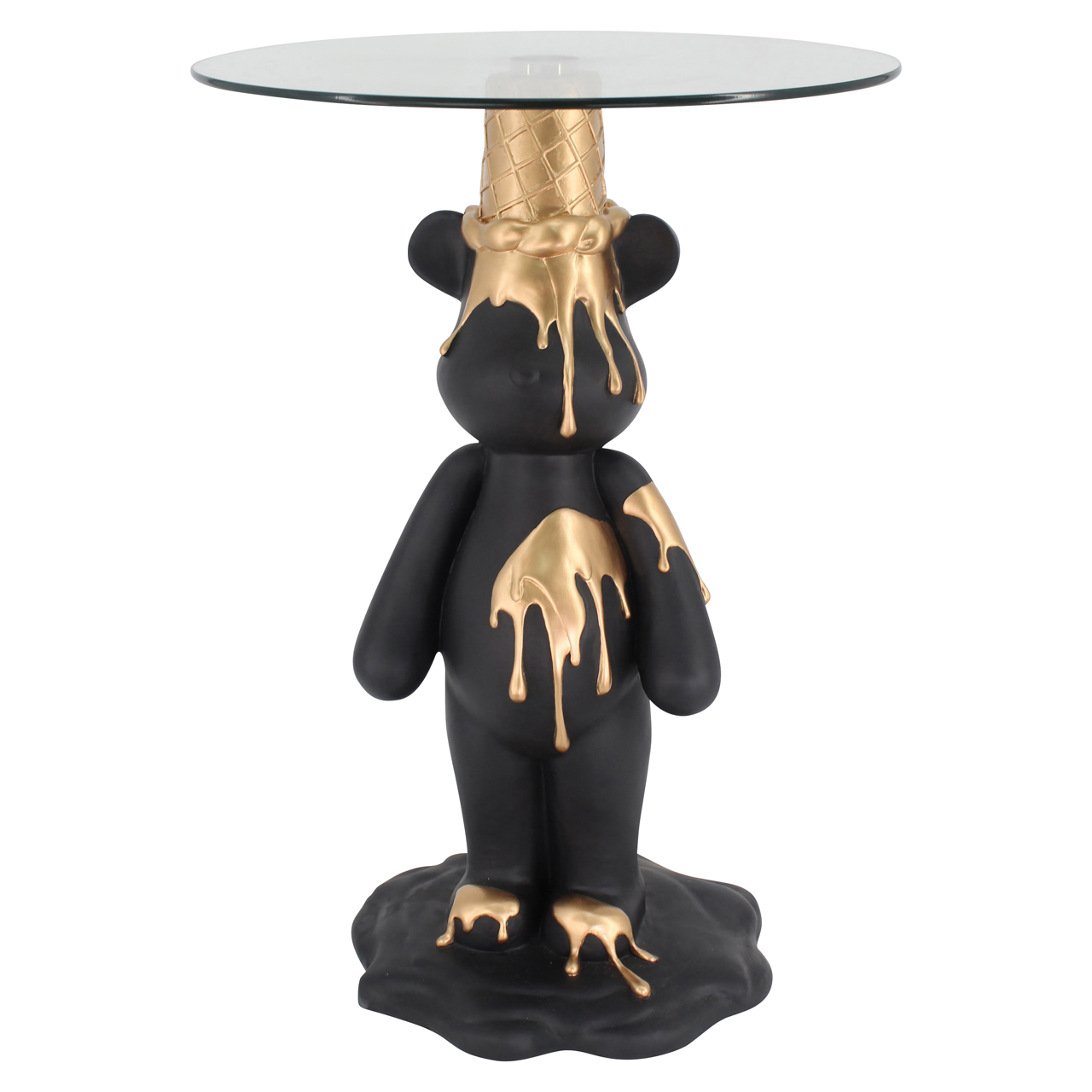 Bijzettafel Ice Bear - Black - Metaal - Richmond Interiors