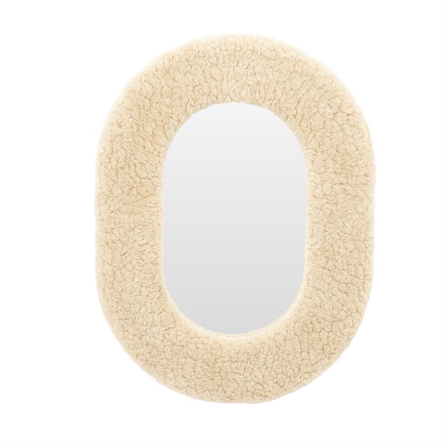 Spiegel Kiss - Beige - Glas & stof - By Boo