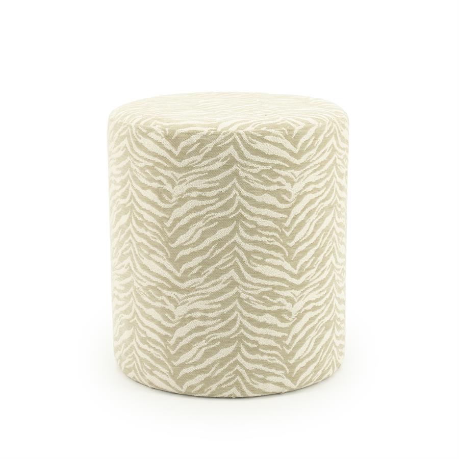 Kruk Tigra - Beige - 100% polyester & hout - By Boo