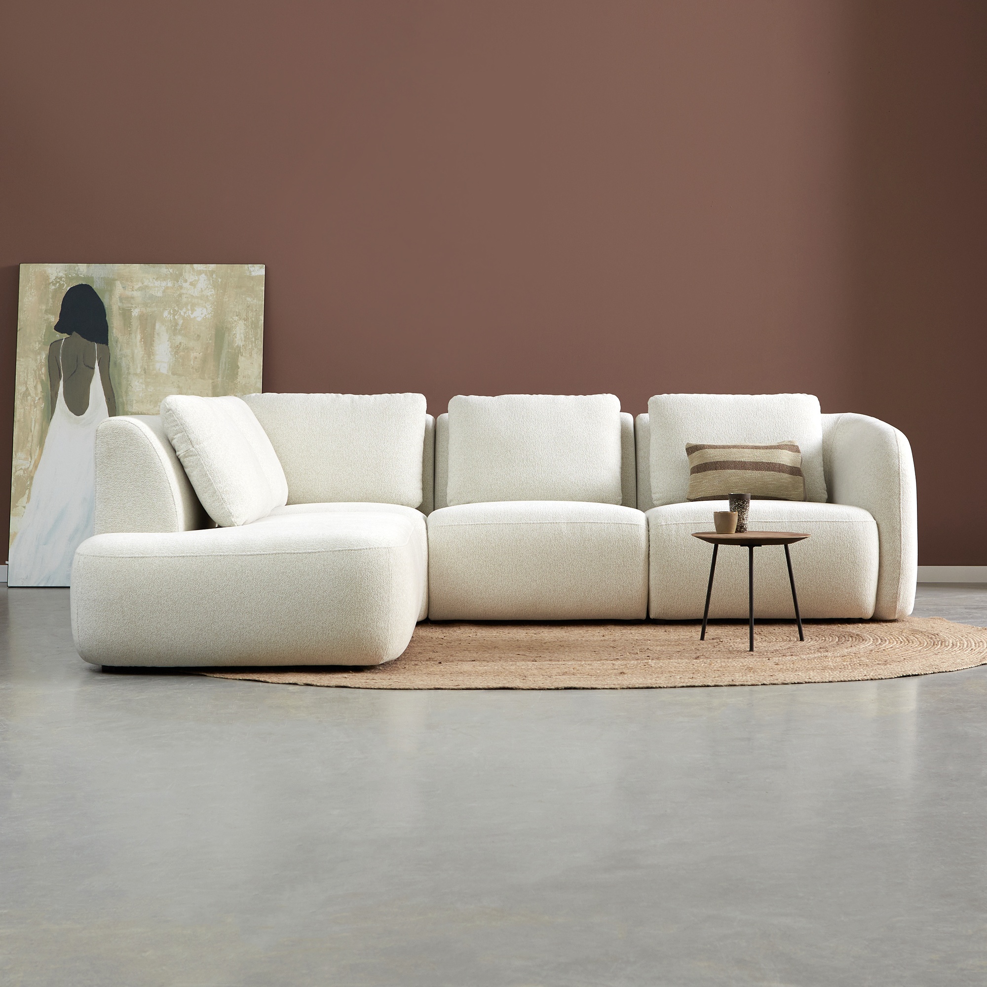 Hoekbank CLOUD - Naturel - Boucle - Pepp Interiors