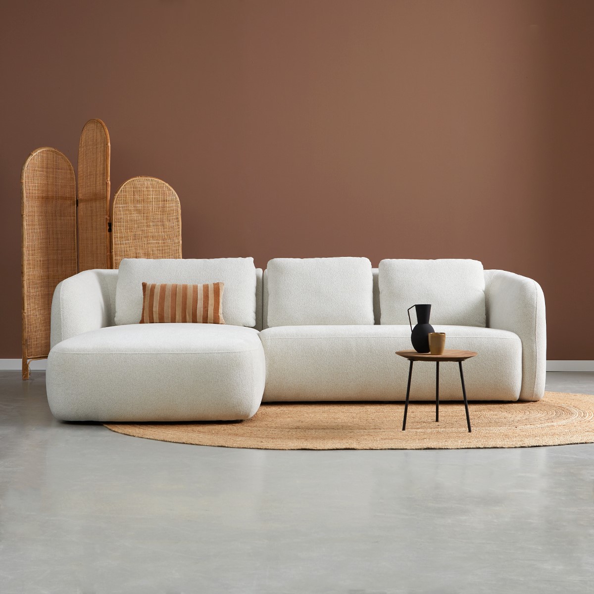 Hoekbank CLOUD - Naturel - Velours - Pepp Interiors