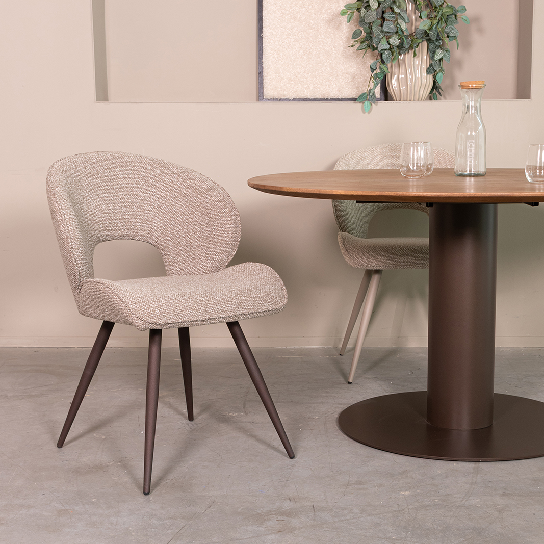 Eetkamerstoel Sakura - Mushroom - Royal Boucle - LABEL51