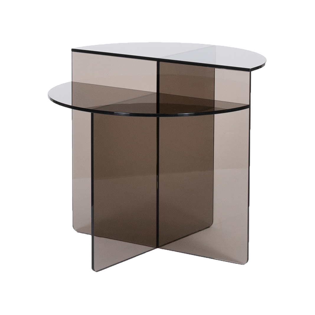 Bijzettafel Rosa - Smoked Brown - Glas - LABEL51