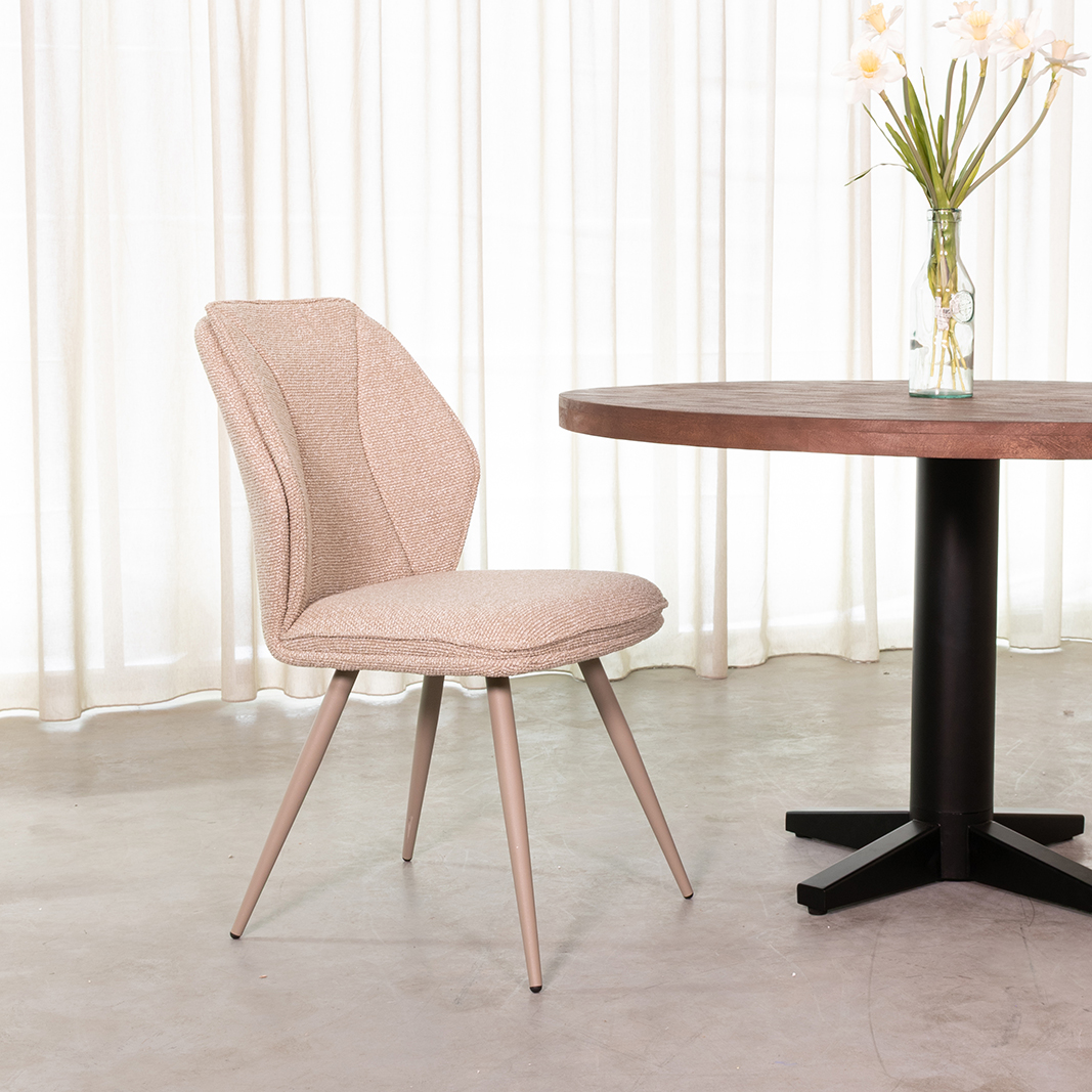 Eetkamerstoel Silvain - Naturel - Royal Boucle - LABEL51