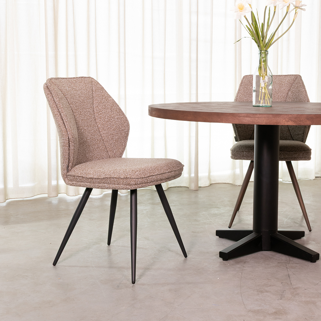 Eetkamerstoel Silvain - Mushroom - Royal Boucle - LABEL51