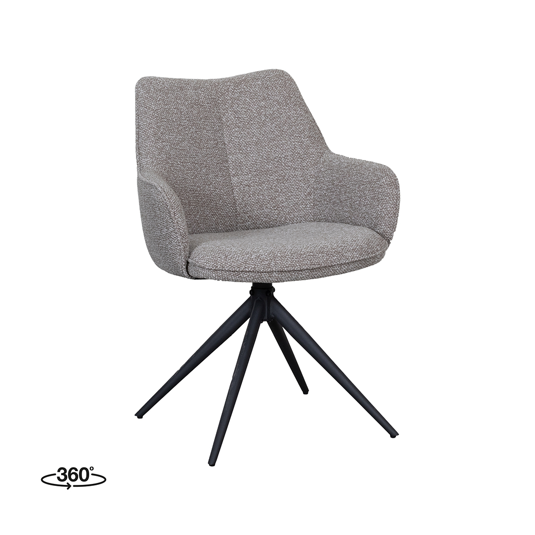 Eetkamerstoel Sawa - Zonder armleuning - Mushroom - Boucle - LABEL51