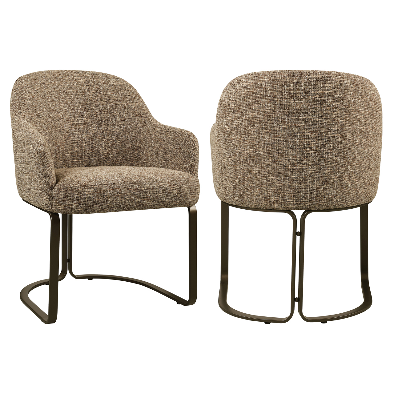 Eetkamerstoel Hadley - Zonder armleuning - Brown - Geweven - Richmond Interiors