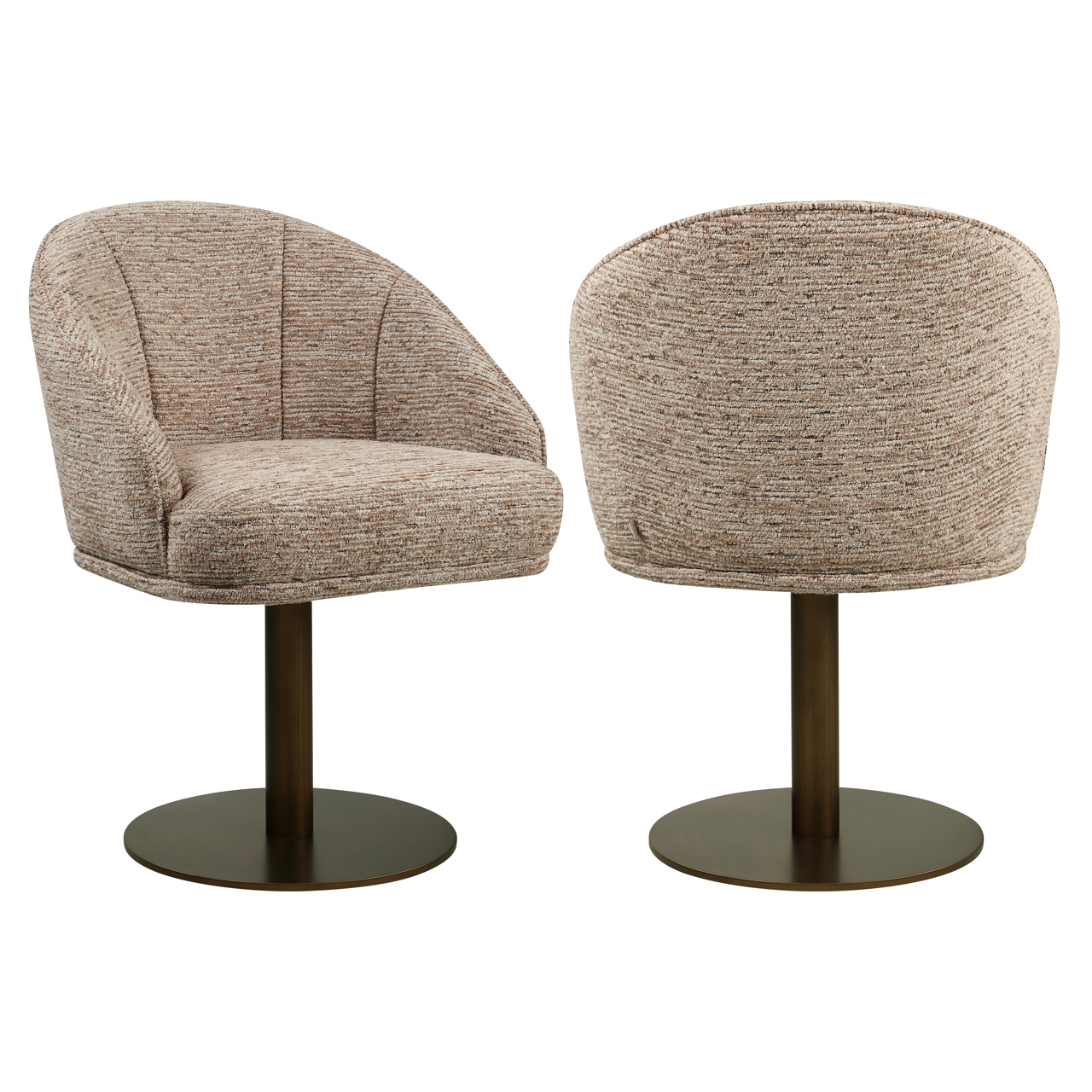 Eetkamerstoel Beverly - Zonder armleuning - Mocca - Geweven - Richmond Interiors