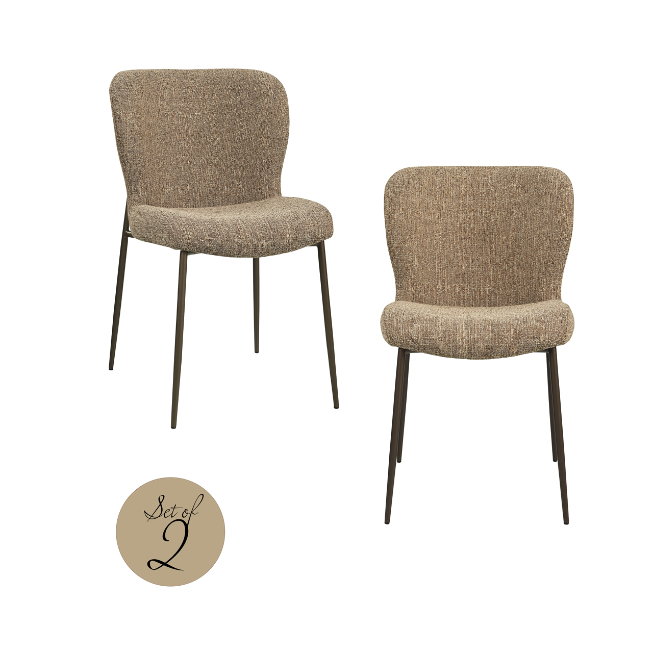 Eetkamerstoel Odarby - Zonder armleuning - Brown - Geweven - Richmond Interiors