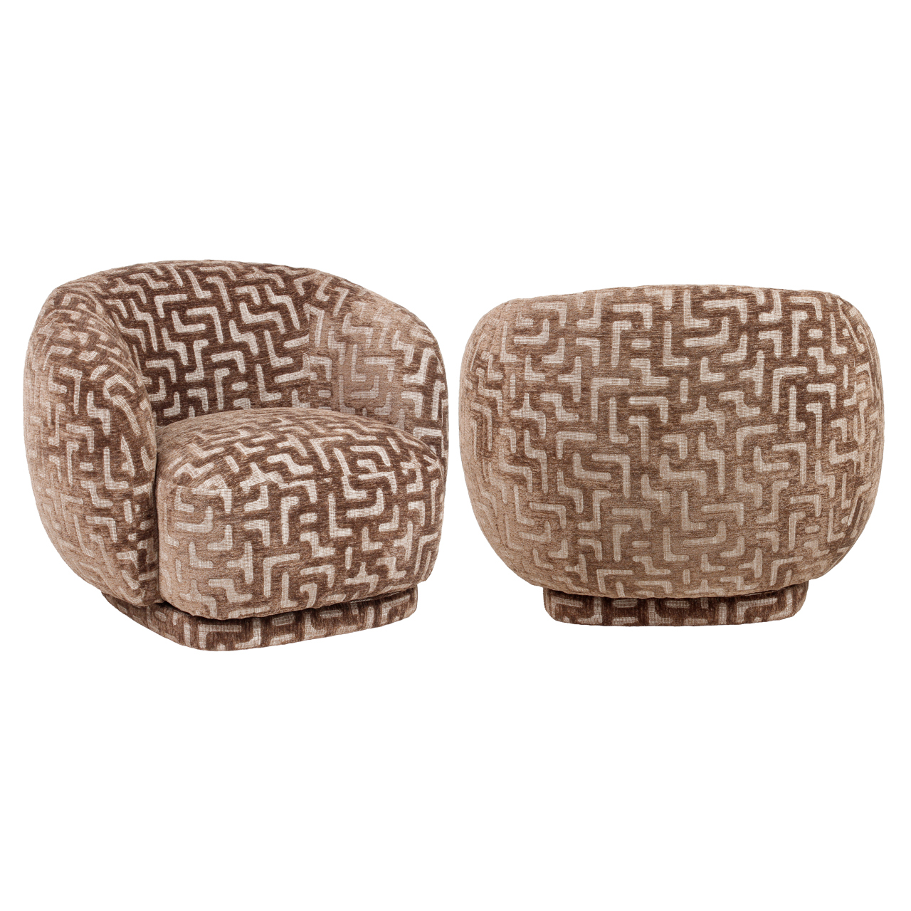 Fauteuil Negreslo - Zonder armleuning - Brown - Print - Japandi - Richmond Interiors