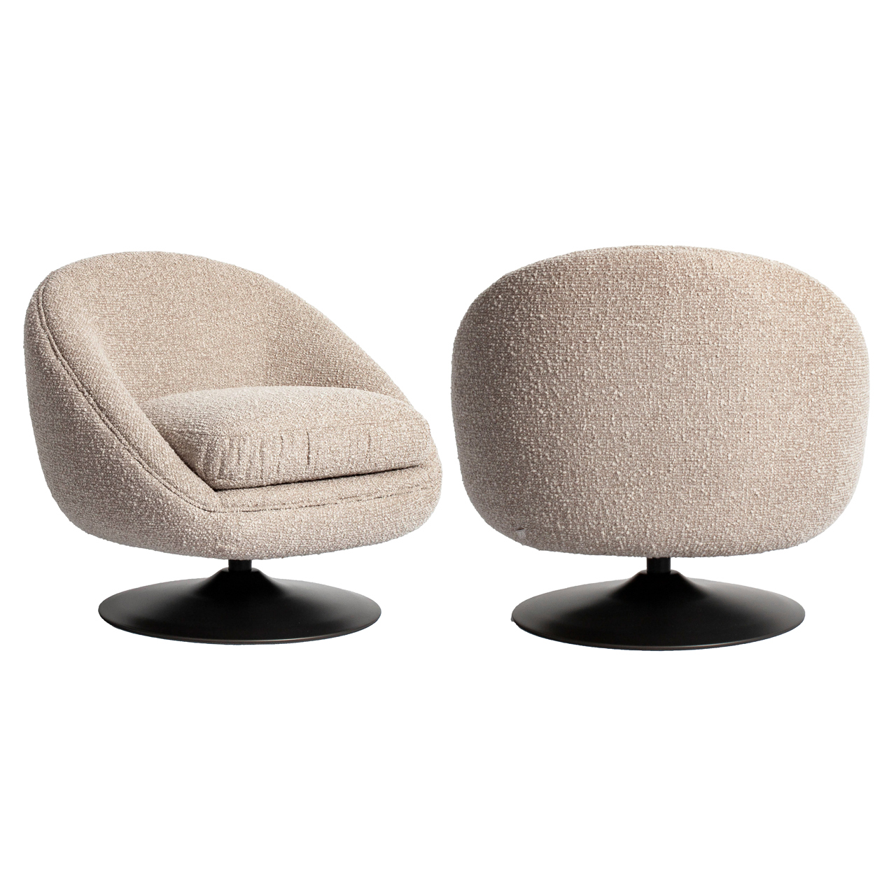 Fauteuil Nodo - Zonder armleuning - Natural - Boucle - Richmond Interiors