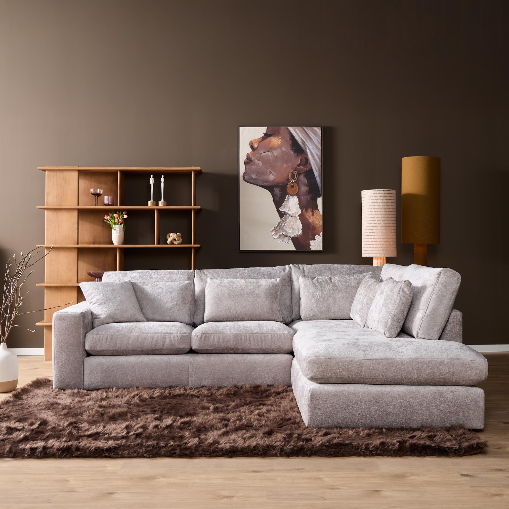Hoekbank Jesse - Beige - Geweven - MySofa