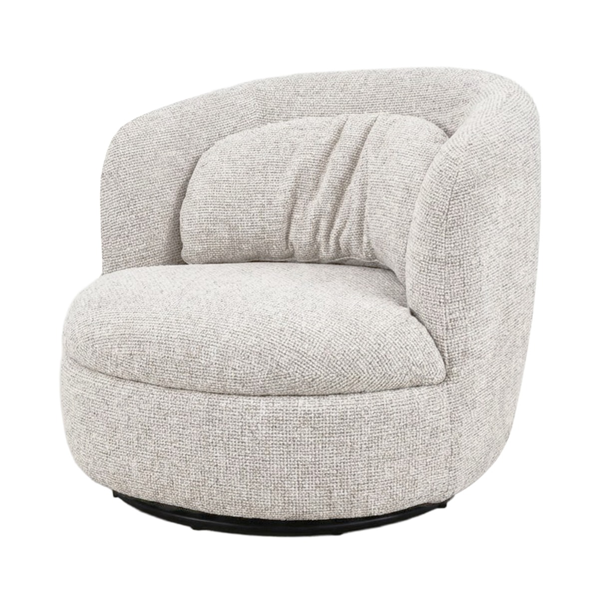 Fauteuil Britt - Zonder armleuning - Beige - Geweven - Japandi - Living Furn