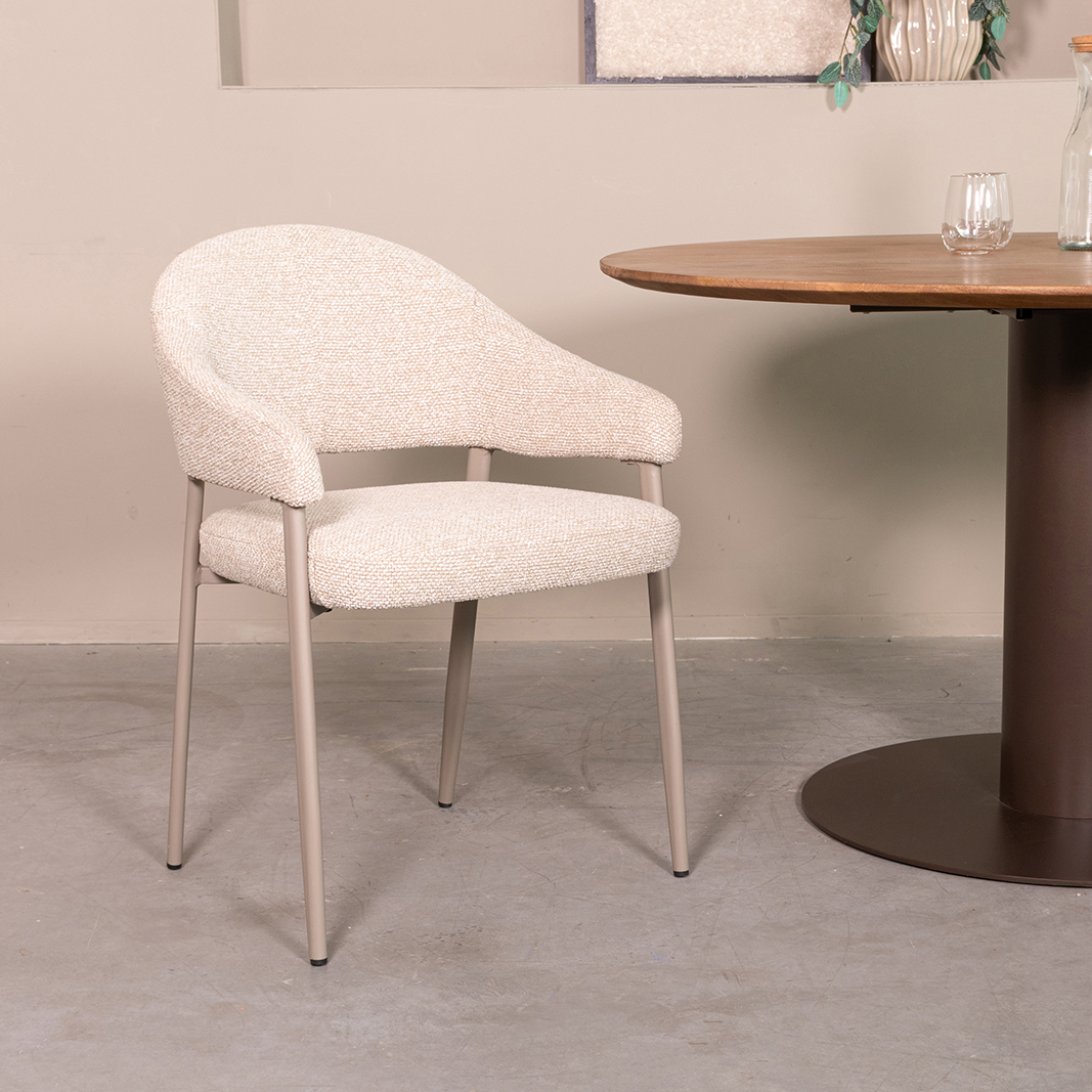 Eetkamerstoel Sora - Naturel - Royal Boucle - LABEL51