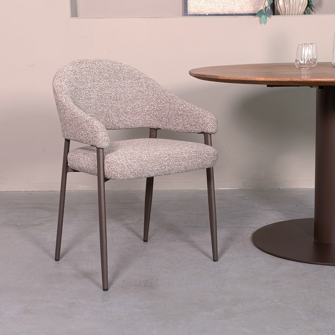 Eetkamerstoel Sora - Mushroom - Royal Boucle - LABEL51